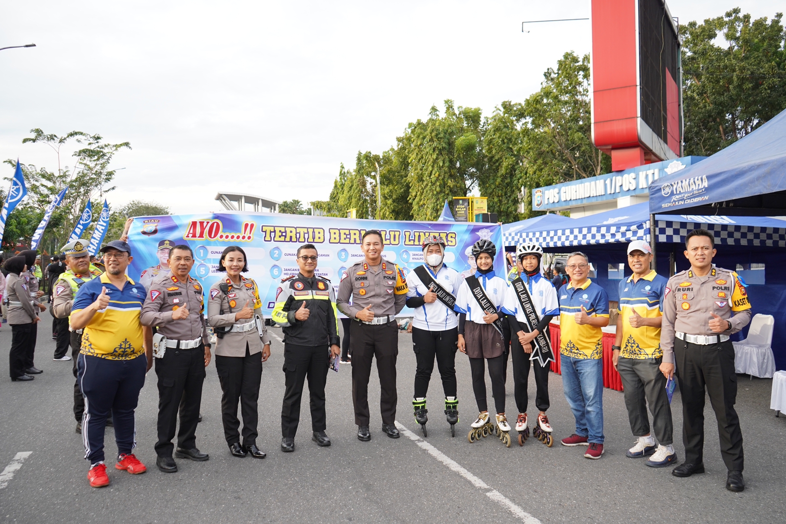 Gelorakan Budaya Tertib Berlalu Lintas, Ditlantas Polda Riau Hadir di Acara Car Free Day